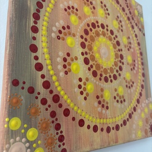 Napfény és Életöröm energia-mandala pontfestéssel � Kézzel festett akril falikép (30x30 cm) - otthon & életmód - dekoráció - spiritualitás - mandala - Meska.hu