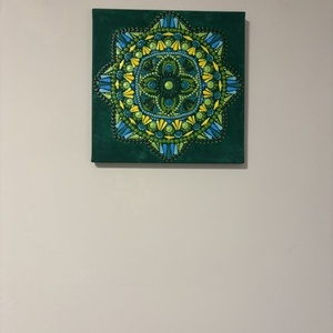 Smaragd Ragyogás nyolcágú energia-mandala pontfestéssel � Kézzel festett akril falikép (30x30 cm) - otthon & életmód - dekoráció - spiritualitás - mandala - Meska.hu