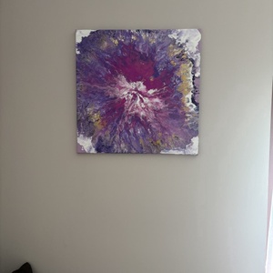 Kozmikus Robbanás absztrakt fluid art kép � Egyedi, kézzel festett akril falikép arany pigmentekkel (50x50 cm) - művészet - festmény - festmény vegyes technika - Meska.hu