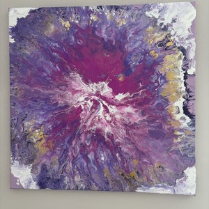 Kozmikus Robbanás absztrakt fluid art kép � Egyedi, kézzel festett akril falikép arany pigmentekkel (50x50 cm) - Meska.hu