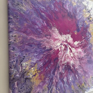 Kozmikus Robbanás absztrakt fluid art kép � Egyedi, kézzel festett akril falikép arany pigmentekkel (50x50 cm) - művészet - festmény - festmény vegyes technika - Meska.hu