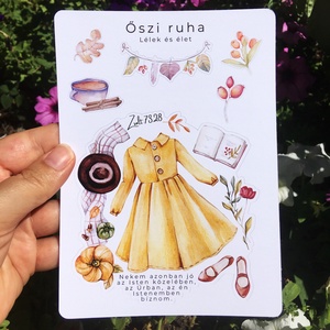 Őszi ruha matrica - otthon & életmód - papír, írószer - matrica, matrica csomag - Meska.hu