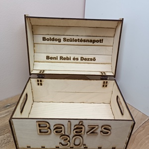 Dekorálható fa kincses láda-Gravirozott  - otthon & életmód - tárolás & rendszerezés - láda - Meska.hu