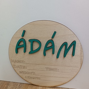 Babaváró névtábla - személyre szabható , Baba - mama, Babaemlékek, Babaváró karkötő, Famegmunkálás, Gravírozás, pirográfia, MESKA