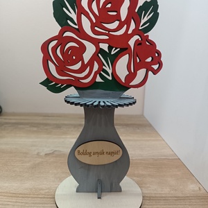 Anyák napi rózsa váza  - otthon & életmód - papír, írószer - ajándékozás kellékei - képeslap, üdvözlőlap - Meska.hu