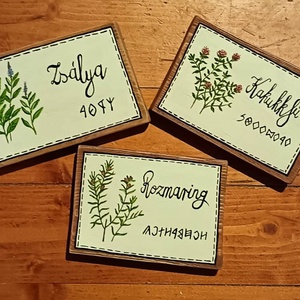 Növény jelölő táblácska, Otthon & Életmód, Ház & Kert, Növény & Veteményes, Festett tárgyak, Famegmunkálás, MESKA