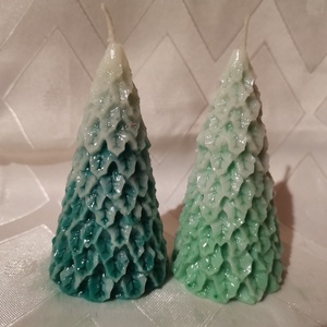 Karácsonyfa alakú illatos gyertya, Karácsony, Karácsonyi lakásdekoráció, Karácsonyi illatgyertya, mécses, Gyertya-, mécseskészítés, MESKA