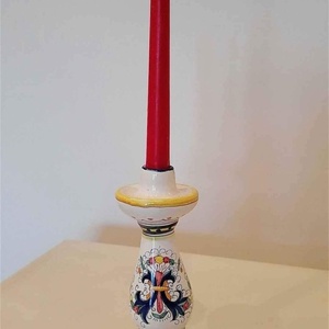 Vintage, olasz, kézzel festett majolika szett - otthon & életmód - gyertya, illat, aroma - gyertyatartó - Meska.hu