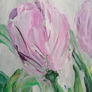 Lila tulipánok - művészet - festmény - akril - Meska.hu