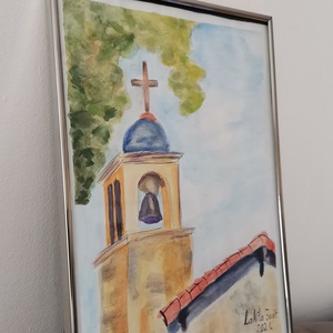 Templom torony - művészet - festmény - akvarell - Meska.hu