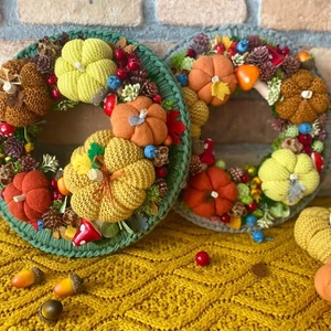 Textil őszi koszorú - Meska.hu