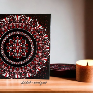 Piros és fehér mandala - otthon & életmód - dekoráció - spiritualitás - mandala - Meska.hu