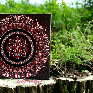 Piros és fehér mandala - otthon & életmód - dekoráció - spiritualitás - mandala - Meska.hu