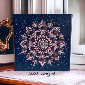 Rózsaszín és bordó mandala - Meska.hu