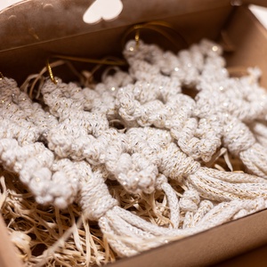 Makramé karácsonyi csillag doboz - karácsony - karácsonyi lakásdekoráció - karácsonyfadíszek - Meska.hu