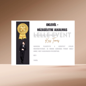 Digitális legénybúcsús oklevél - Meska.hu