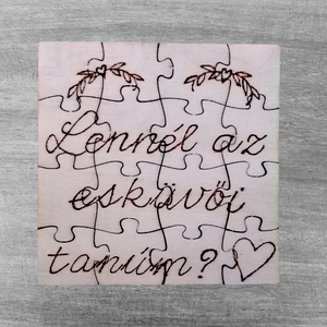 Tanúfelkérő puzzle, Esküvő, Meghívó & Kártya, Tanú felkérő, Famegmunkálás, MESKA