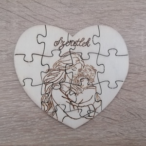 Szív alakú puzzle - Kislány és kisfiú változat - játék & sport - puzzle - hagyományos puzzle - Meska.hu