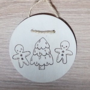 Karácsonyfadísz - pirográf minta - Meska.hu