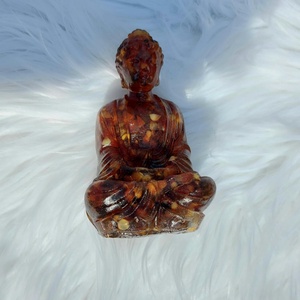 Balti borostyán buddha szobor - művészet - szobor - kő - Meska.hu