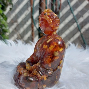 Balti borostyán buddha szobor - művészet - szobor - kő - Meska.hu