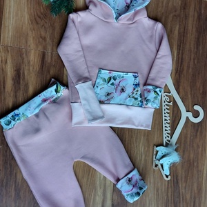 Rózsaszín melegítő szett kislányoknak  - ruha & divat - babaruha & gyerekruha - pulóver - Meska.hu