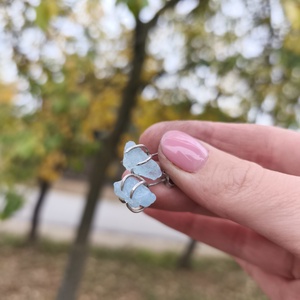 Akvamarin fülbevaló  - Meska.hu