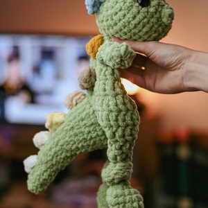 Dínó nyunyóka kicsi minta - diy (csináld magad) - szabásminta, útmutató - horgolási minta - Meska.hu