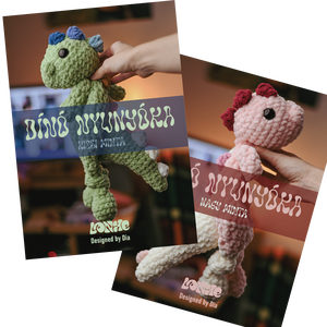Dínó nyunyóka 2in1 minta kicsi és nagy, DIY (Csináld magad), Szabásminta, útmutató, Horgolási minta, Horgolás, Varrás, MESKA