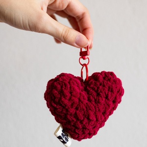 Szív kulcstartó, Táska & Tok, Kulcstartó & Táskadísz, Kulcstartó, Horgolás, Varrás, MESKA