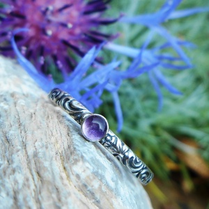 Ezüst Ametiszt gyűrű - ékszer - gyűrű - szoliter gyűrű - Meska.hu