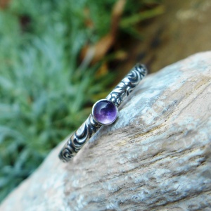 Ezüst Ametiszt gyűrű - ékszer - gyűrű - szoliter gyűrű - Meska.hu