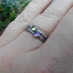 Ezüst Ametiszt gyűrű - ékszer - gyűrű - szoliter gyűrű - Meska.hu