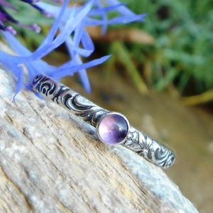 Ezüst Ametiszt gyűrű - ékszer - gyűrű - szoliter gyűrű - Meska.hu