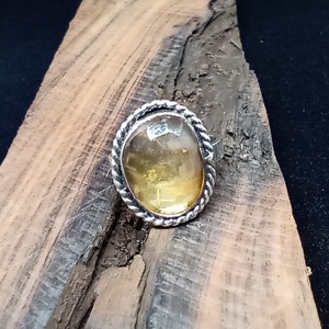 Ezüst Citrin gyűrű - ékszer - gyűrű - statement gyűrű - Meska.hu