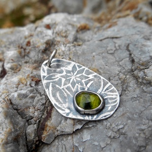 Ezüst Turmalin medál - ékszer - nyaklánc - medál - Meska.hu