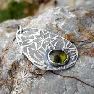 Ezüst Turmalin medál - ékszer - nyaklánc - medál - Meska.hu