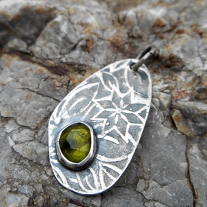 Ezüst Turmalin medál, Ékszer, Nyaklánc, Medál, Ékszerkészítés, Ötvös, MESKA
