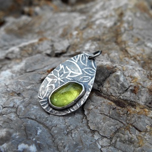Ezüst Olivin medál - ékszer - nyaklánc - medál - Meska.hu
