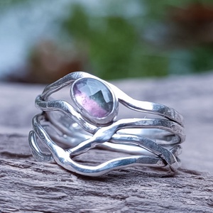 Ezüst Dinnye Turmalin gyűrű, Ékszer, Gyűrű, Figurális gyűrű, Ékszerkészítés, Ötvös, MESKA