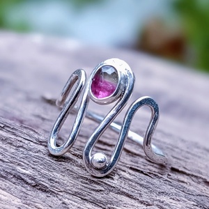 Ezüst Dinnye Turmalin gyűrű, Ékszer, Gyűrű, Figurális gyűrű, Ékszerkészítés, Ötvös, MESKA