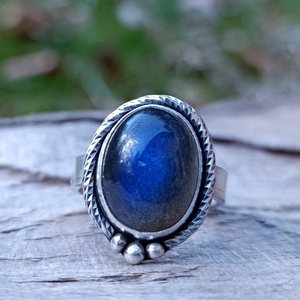 Ezüst Labradorit gyűrű, Ékszer, Gyűrű, Statement gyűrű, Ékszerkészítés, Ötvös, MESKA