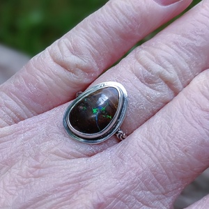 Ezüst Ausztrál Boulder Opál gyűrű -  - Meska.hu