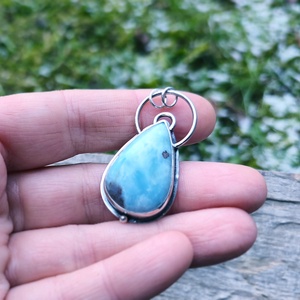 Ezüst Larimar medál - ékszer - nyaklánc - medál - Meska.hu