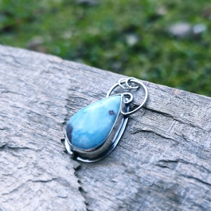 Ezüst Larimar medál - ékszer - nyaklánc - medál - Meska.hu