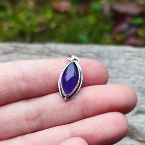 Ezüst Ametiszt medál - ékszer - nyaklánc - medál - Meska.hu