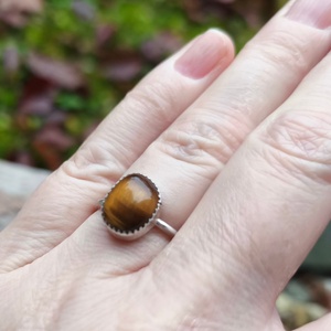 Ezüst Tigrisszem gyűrű - ékszer - gyűrű - szoliter gyűrű - Meska.hu
