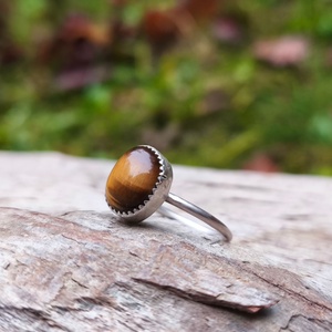 Ezüst Tigrisszem gyűrű - ékszer - gyűrű - szoliter gyűrű - Meska.hu