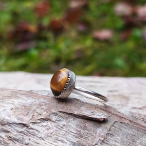 Ezüst Tigrisszem gyűrű - ékszer - gyűrű - szoliter gyűrű - Meska.hu