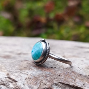Ezüst Larimár gyűrű - ékszer - gyűrű - szoliter gyűrű - Meska.hu